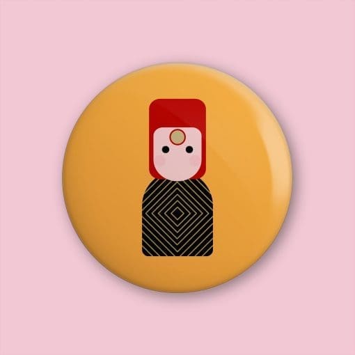 David Bowie as Ziggy Stardust - Cute, minimalist design - 38mm button badge