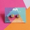 Colourful goldfish - eco friendly wooden stud earrings