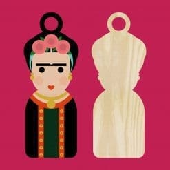 Frida inspired wooden Christmas decoration / keychain
