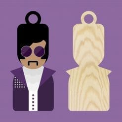 Prince inspired wooden Christmas decoration / keychain