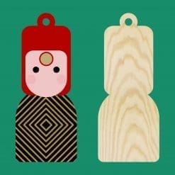 Bowie (Yamamoto) inspired wooden Christmas decoration / keychain