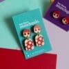 Yayoi - eco-friendly wooden dangle earrings