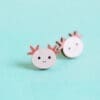 Cute Axolotl - Eco friendly wooden stud earrings