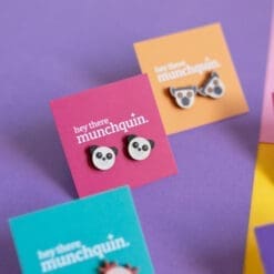 Cute Pandas - Eco friendly wooden stud earrings
