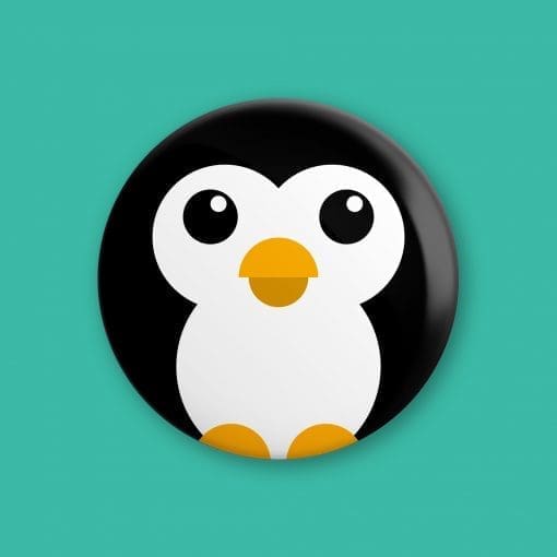 38mm penguin button badge – Little Round Birds