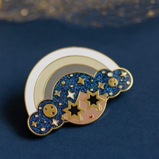 Lady in the Moon - statement enamel pin