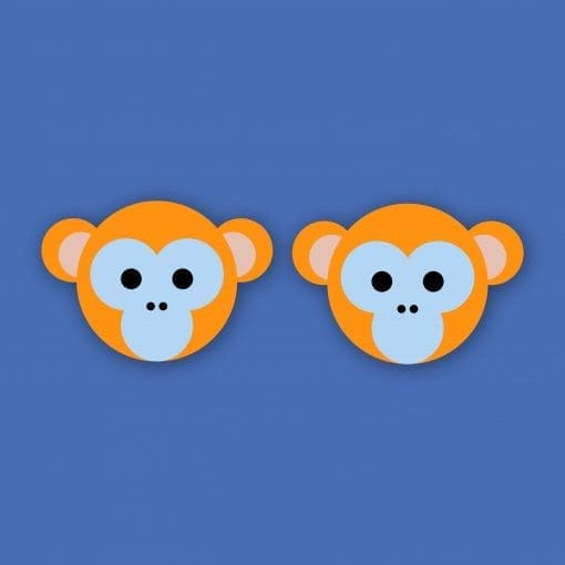Golden Monkey - Eco friendly wooden stud earrings