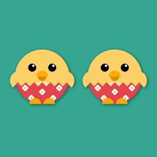 Chick - Little Round Birds - Eco friendly wooden stud earrings