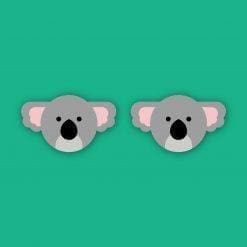 Koalas - Eco friendly wooden stud earrings
