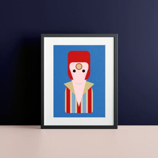 David Bowie (Ziggy Stardust) inspired unframed art print