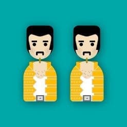 Freddie Mercury - wooden dangle earrings