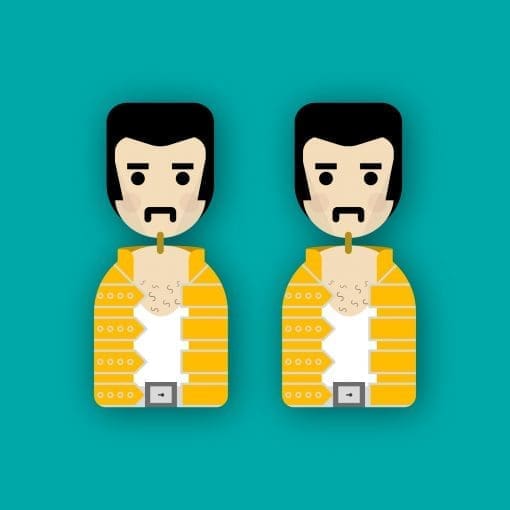 Freddie Mercury - wooden dangle earrings
