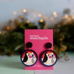 Eco-friendly statement ‘Penguin’ earrings
