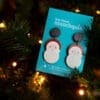 Wooden ‘Santa’ Christmas statement earrings