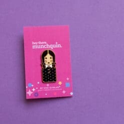 Goth girl Wednesday inspired cute hard enamel pin
