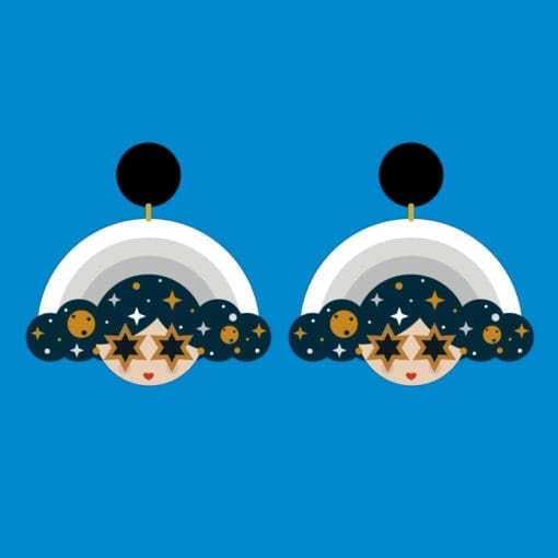 Eco-friendly ‘Lady in the Moon’ dangle earrings