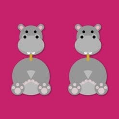 Hippo animal dangle earrings