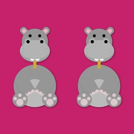 Hippo animal dangle earrings
