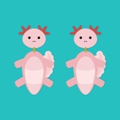 Axolotl animal danglies - lightweight wooden dangle earrings