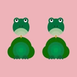 Grumpy Frog animal danglies - lightweight wooden dangle earrings