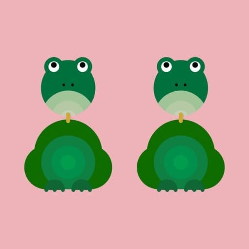 Grumpy Frog animal danglies - lightweight wooden dangle earrings