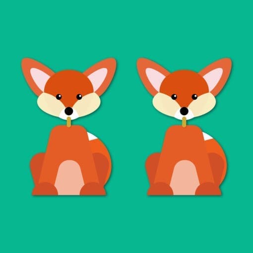 fox animal dangle earrings