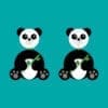 Panda animal danglies - lightweight wooden dangle earrings