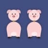 Pig animal danglies - lightweight wooden dangle earrings