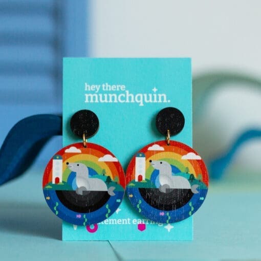 Colourful ‘Seal’ statement earrings