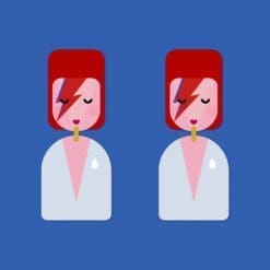 Little Icons David Bowie (Aladdin Sane) inspired - wooden dangle earrings