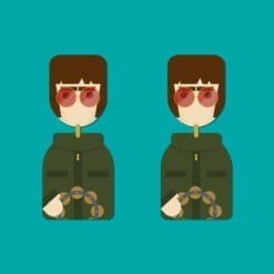 Little Icons Liam Gallagher inspired - wooden dangle earrings