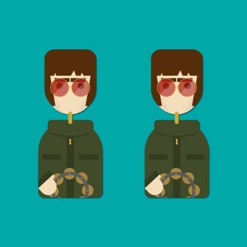 Little Icons Liam Gallagher inspired - wooden dangle earrings