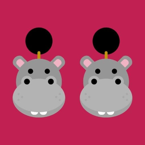 Large hippo lightweight laser cut statement earrings