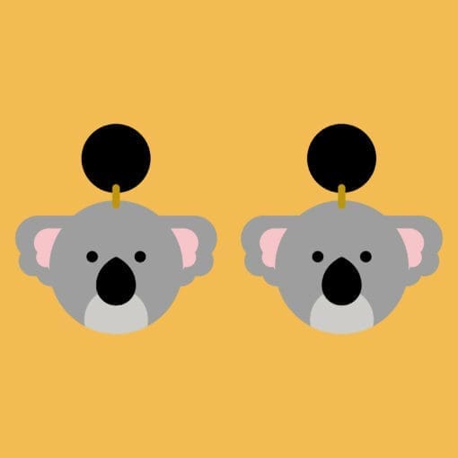 Large Koala lightweight laser cut statement earrings