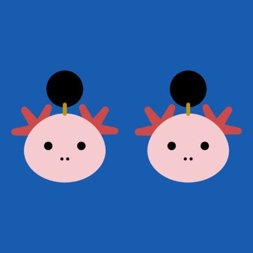 Large axolotl lightweight laser cut statement earrings