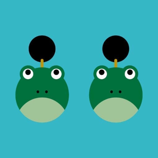 Large frog lightweight laser cut statement earrings