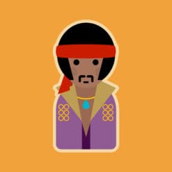 This 38mm wooden pin is inspired by Jimi Hendrix and is taken from my popular series of ‘Little Icon’ illustrations. He’s perfect for any fan and would make a great, affordable gift.