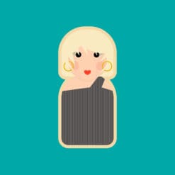 Eco-friendly wooden pin inspired by Blondie