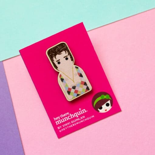 Eco-friendly wooden pin inspired by Harry Styles