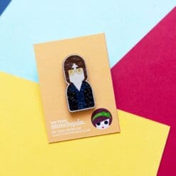 Eco-friendly wooden pin inspired by John Lennon