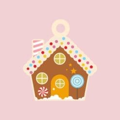 Gingerbread house wooden Christmas decoration / keychain