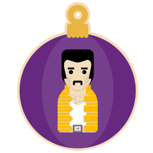 UV printed statement bauble inspired by Freddie Mercury