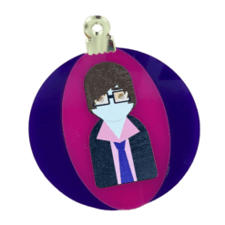 Large, acrylic Christmas tree bauble - inspired by Jarvis Cocker