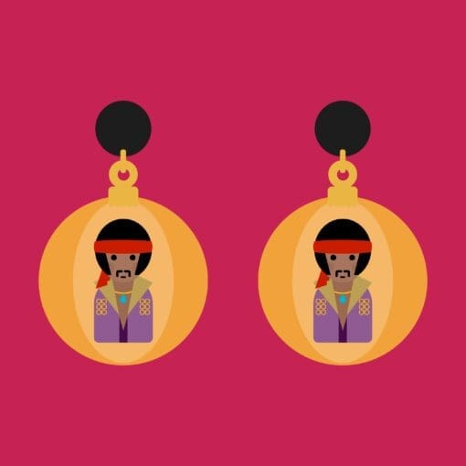 Jimi Hendrix bauble earrings