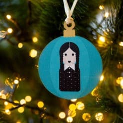 UV printed statement bauble inspired by Wednesday Addams