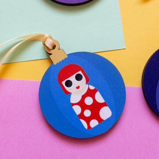 UV printed statement bauble inspired by Yayoi Kusama