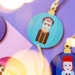 UV printed statement bauble inspired by Frida Kahlo