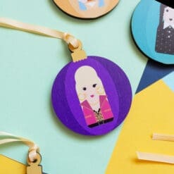 UV printed statement bauble inspired by Dolly Parton