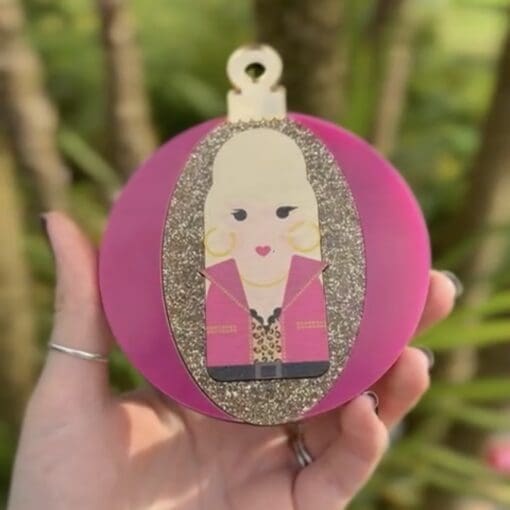 Large, acrylic Christmas tree bauble - inspired by Dolly Parton