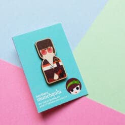 Eco-friendly wooden pin inspired by Noel Gallagher